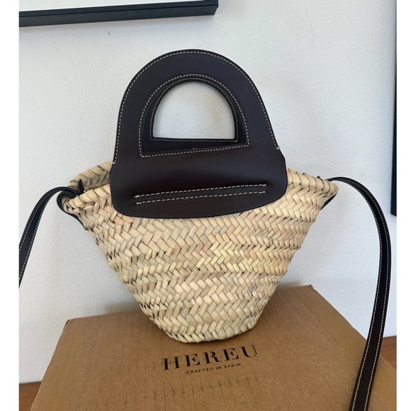 NWT • HEREU • Limited Edition Spain Cabas Straw Leather Tote Crossbody Bag - Picture 5 of 10